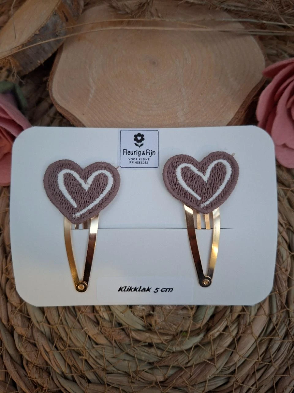2 klikklak 5 cm met bruin hart